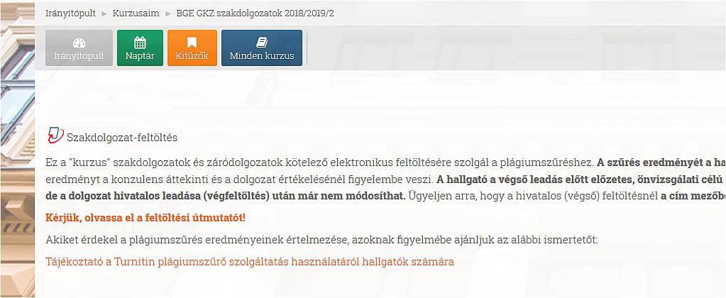 Feltöltés és az ellenőrzés eredménye (4. lépés) A Szakdolgozat-feltöltés feliratra kell kattintania, hogy a saját feltöltési felületére jusson.