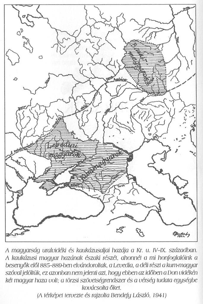 A térképről Bendefy László úgy gondolta, hogy a Kuma folyó két oldalán elterülő egykori országot régi utazók, pápai bullák, történetírók, földrajztudósok Kummagyaria névvel illették.