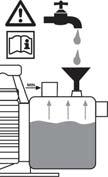 Bei der ersten Inbetriebnahme ist unbedingt darauf zu achten, dass das Pumpengehäuse voll-ständig entlüftet - also mit Wasser befüllt - ist.