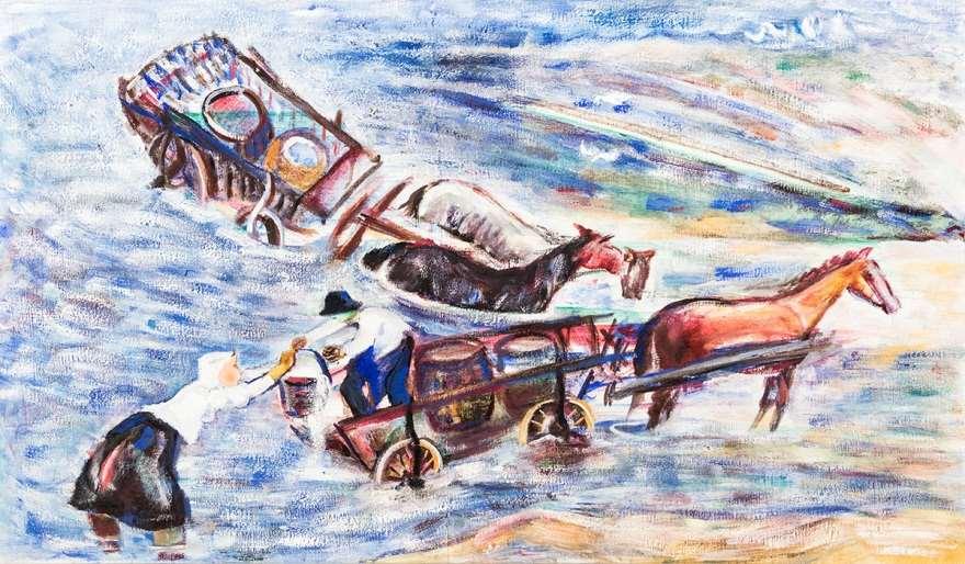124. Kelemen Emil (Budapest, 1895 - New York, 1975) Lajtosok (1936) Tempera,