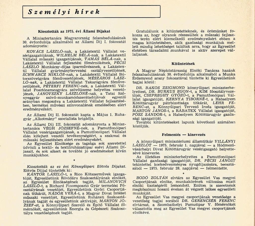 Személyi hírek