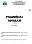 PEDAGÓGIAI PROGRAM OM 037767 KIK 123001. A pedagógiai program módosítását a nevelőtestület 2015. június 26-án jóváhagyta.