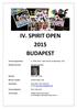 IV. SPIRIT OPEN 2015 BUDAPEST