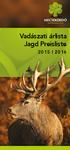 Vadászati árlista Jagd Preisliste