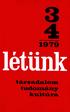 létünk TÁRSADALOM, TUDOMÁNY, KULTÚRA IX. évfolyam, 3 4 szám, 1979, május augusztus