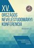XV. Országos Neveléstudományi Konferencia. programfüzet november Óbudai Egyetem, Budapest