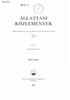 ÁLLATTANI KÖZLEMÉNYEK