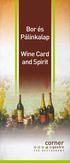 Bor és Pálinkalap. Wine Card and Spirit