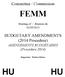 Committee / Commission FEMM. Meeting of / Réunion du 02/09/2013. BUDGETARY AMENDMENTS (2014 Procedure) AMENDEMENTS BUDGÉTAIRES (Procédure 2014)