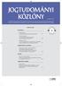 jogtudományi közlöny Alapítva: 1866.