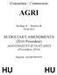 Committee / Commission AGRI. Meeting of / Réunion du 03/09/2015. BUDGETARY AMENDMENTS (2016 Procedure) AMENDEMENTS BUDGÉTAIRES (Procédure 2016)