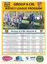 GROUP 6 CRL WEEKLY LEAGUE PROGRAM. Round 9-23rd June 2017